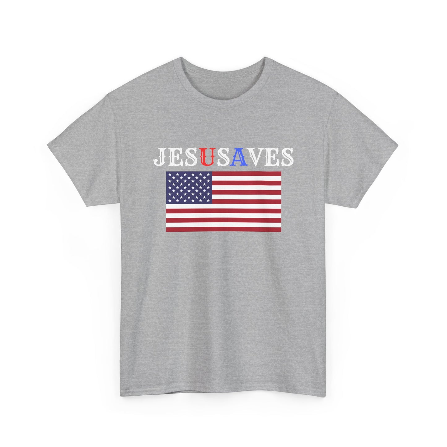 Patriotic Unisex Heavy Cotton Tee | USA Flag Graphic Shirt, Christian Witness wear, gift