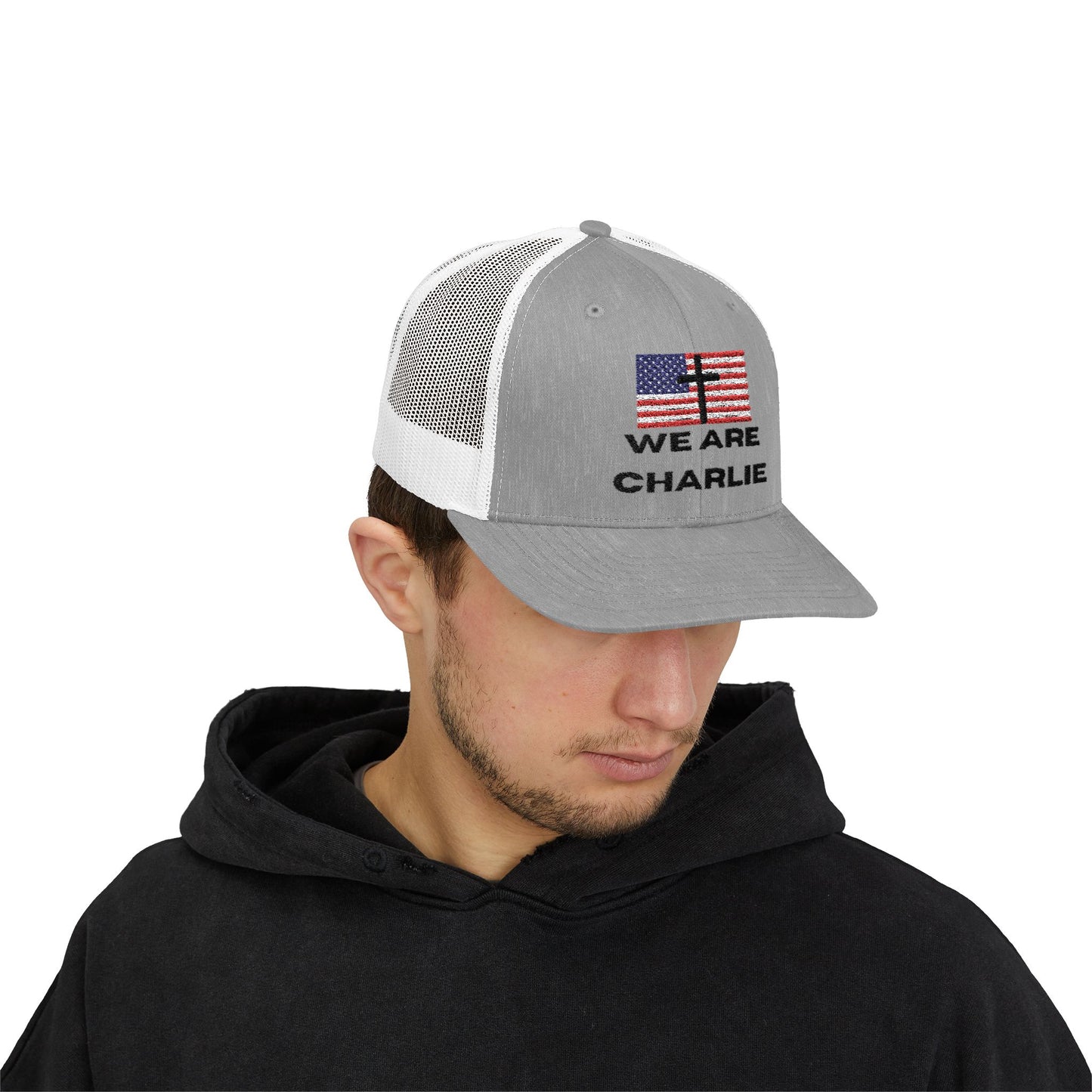Patriotic Snapback Trucker Cap - Charlie Kirk Action hat, Casual Outdoor Wear, Gift for Patriots, Charlie Kirk, Christian Witness Wear, Fourth of July
