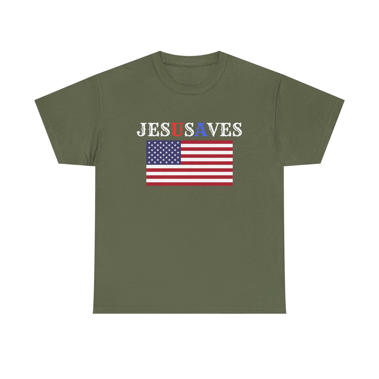 Patriotic Unisex Heavy Cotton Tee | USA Flag Graphic Shirt, Christian Witness wear, gift