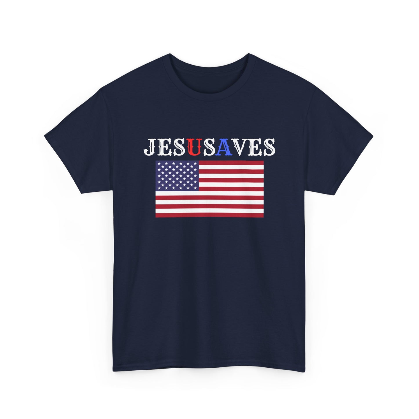 Patriotic Unisex Heavy Cotton Tee | USA Flag Graphic Shirt, Christian Witness wear, gift