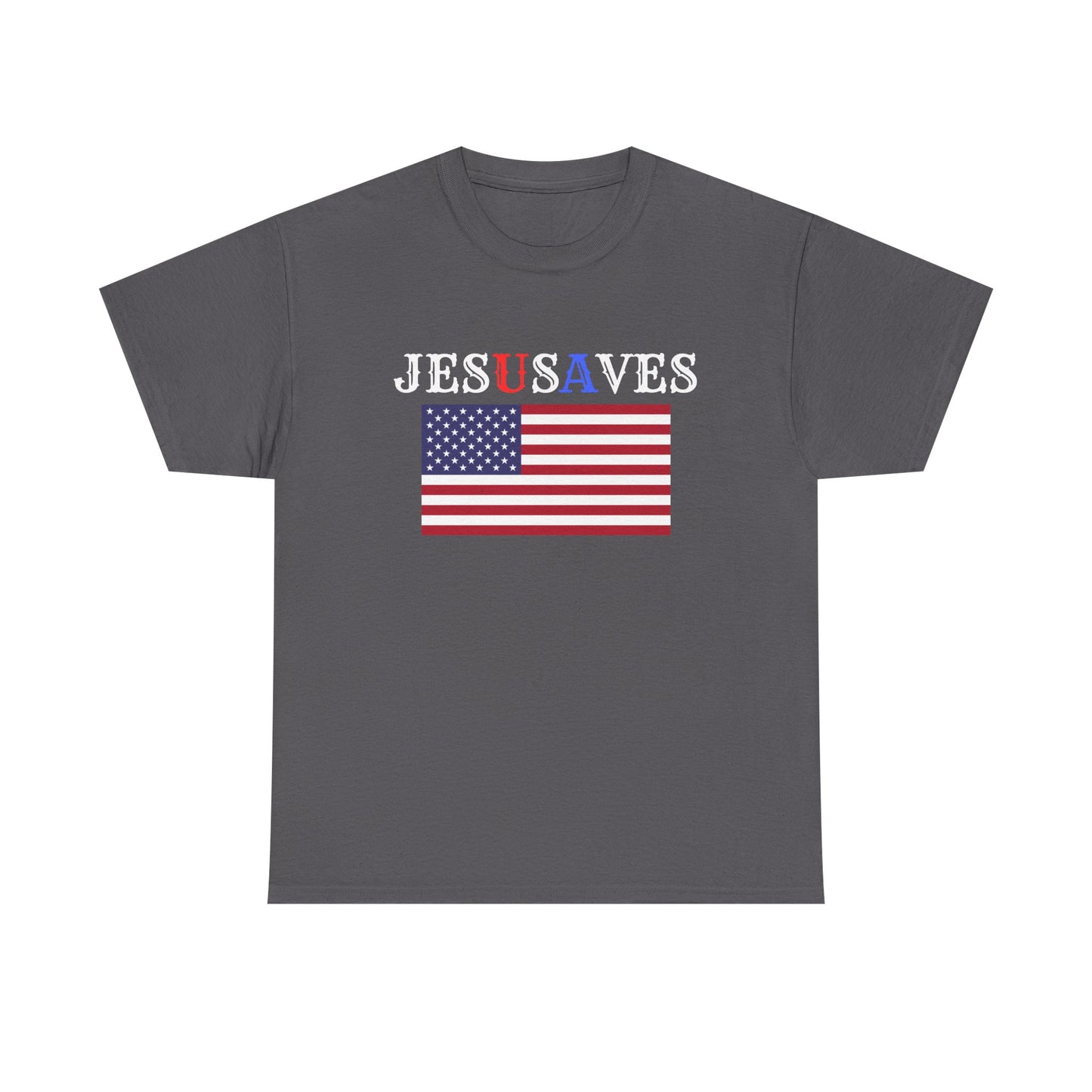 Patriotic Unisex Heavy Cotton Tee | USA Flag Graphic Shirt, Christian Witness wear, gift