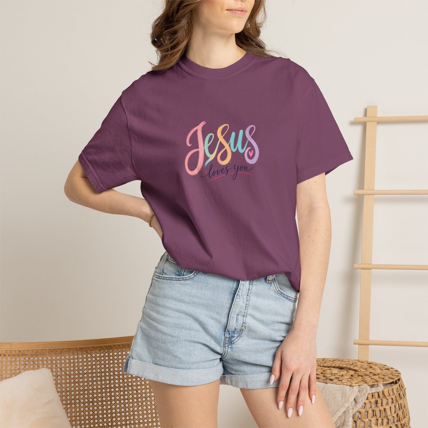 Jesus Loves You Pastel Rainbow T-Shirt