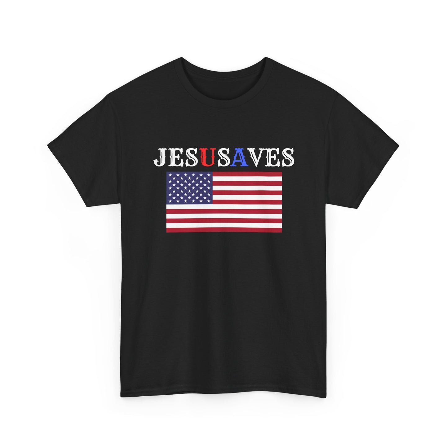 Patriotic Unisex Heavy Cotton Tee | USA Flag Graphic Shirt, Christian Witness wear, gift