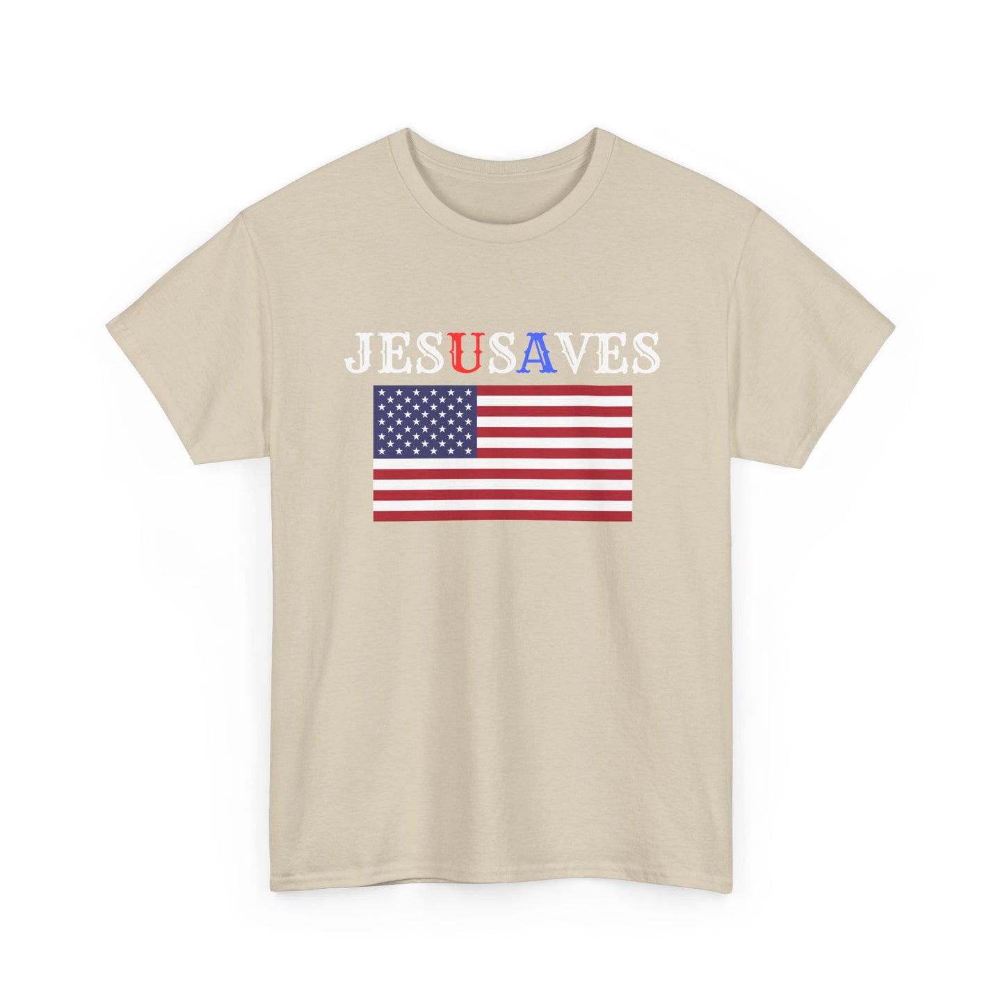Patriotic Unisex Heavy Cotton Tee | USA Flag Graphic Shirt, Christian Witness wear, gift