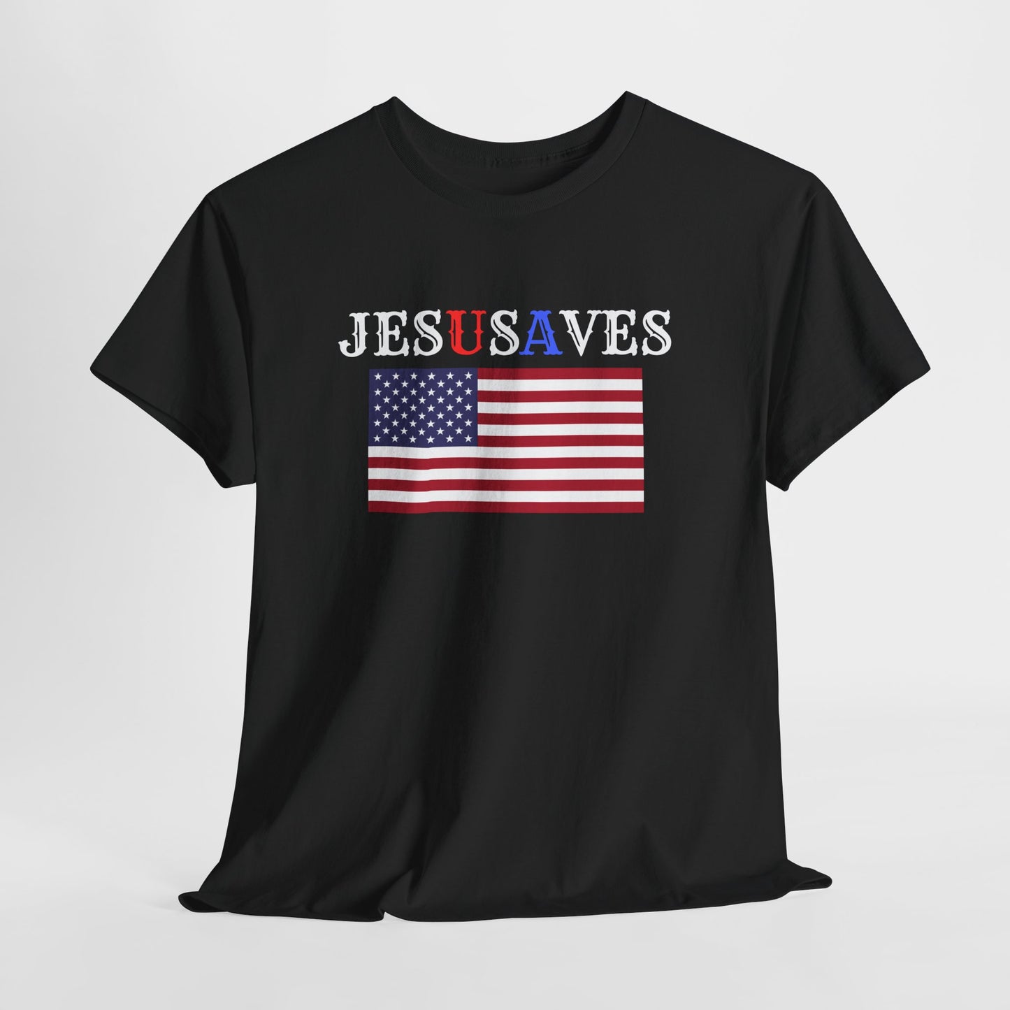 Patriotic Unisex Heavy Cotton Tee | USA Flag Graphic Shirt, Christian Witness wear, gift