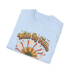 Walk by Faith Christian Sunflower Graphic T-Shirt