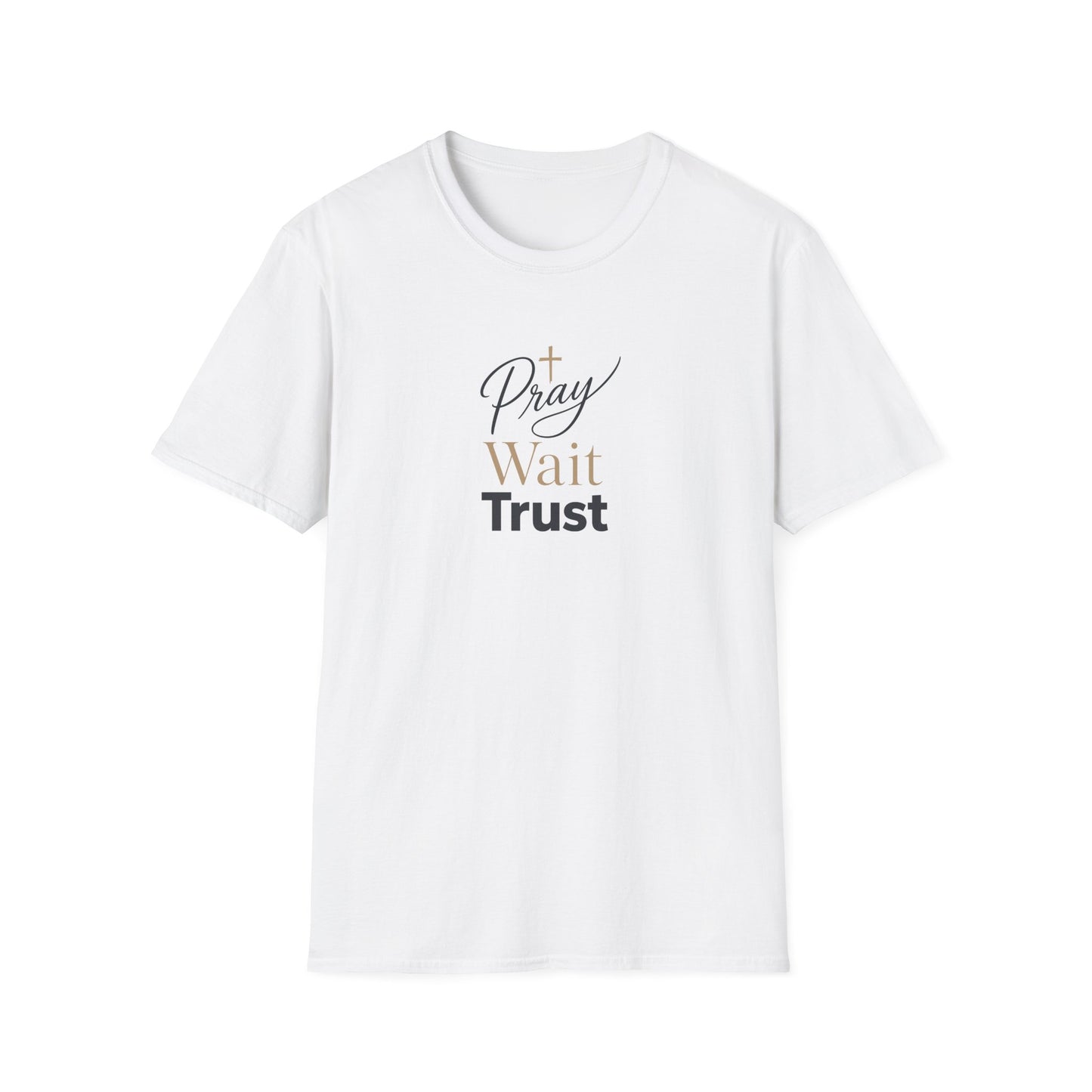 Pray Wait Trust T‑Shirt — Inspirational Christian Faith Tee