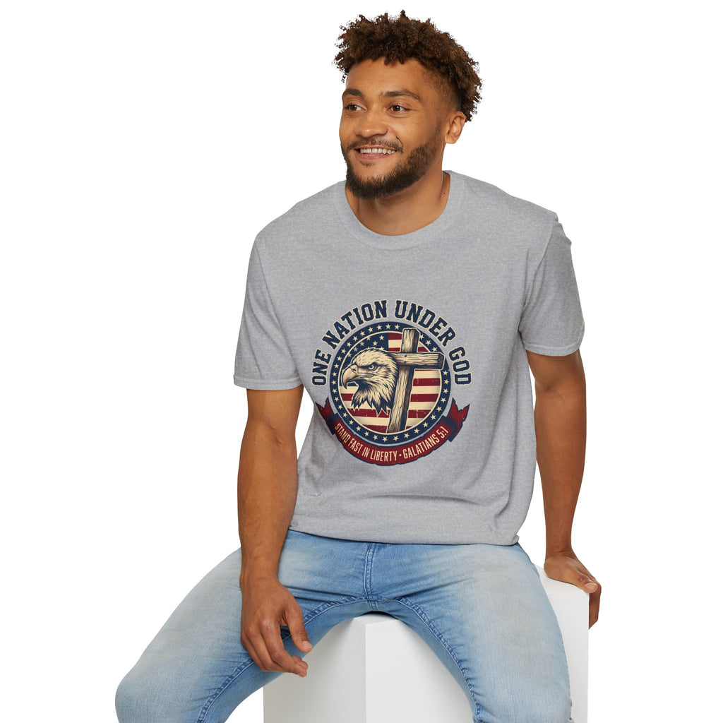One Nation Under God Eagle American Flag T Shirt