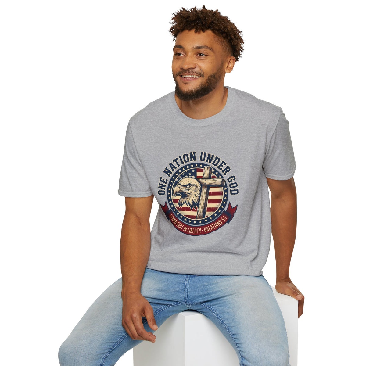 One Nation Under God Eagle American Flag T Shirt