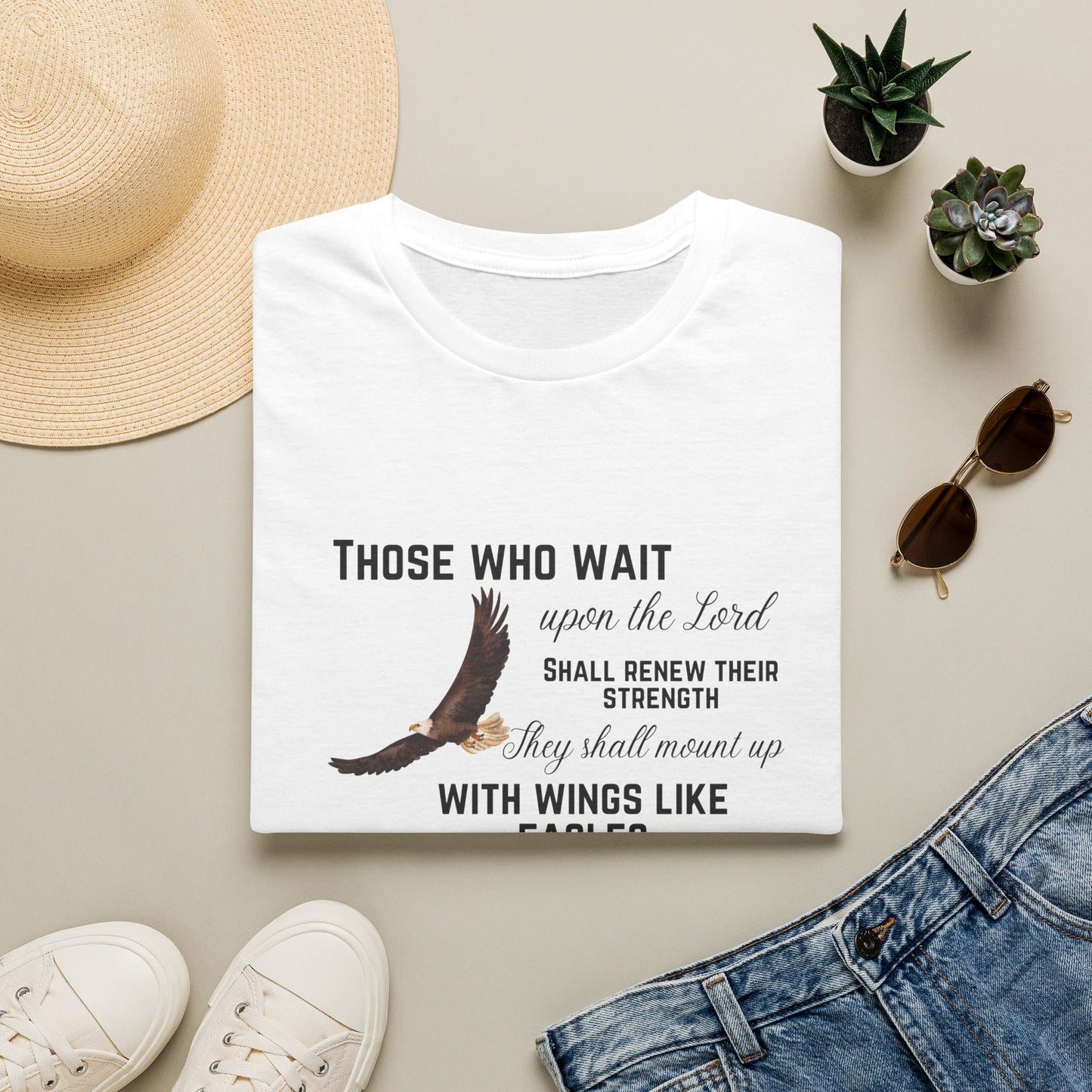 Those Who Wait Upon the Lord T-Shirt — Isaiah Eagles Faith Tee