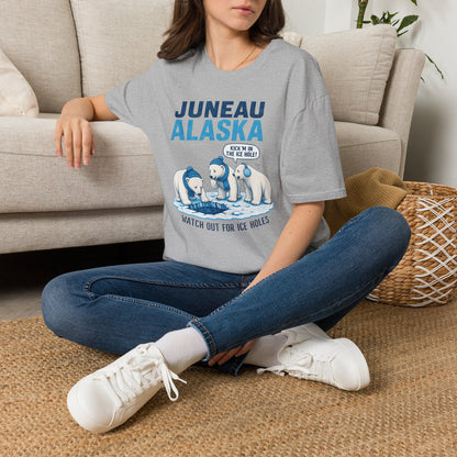 Juneau Alaska Polar Bears T-Shirt — ‘Watch Out for Ice Holes!’ Travel Souvenir Tee