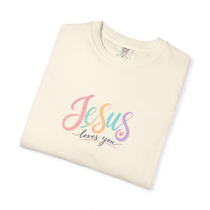 Jesus Loves You Pastel Rainbow T-Shirt