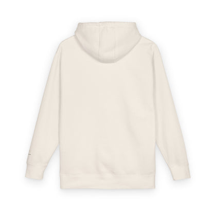 Minimal Cross Hoodie — Small Chest & Sleeve Faith Graphic