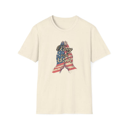 Pray for USA T-Shirt — Patriotic Praying Hands Tee