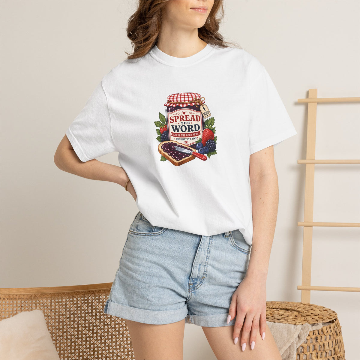 Spread the Word Vintage Strawberry Jam Christian Tee