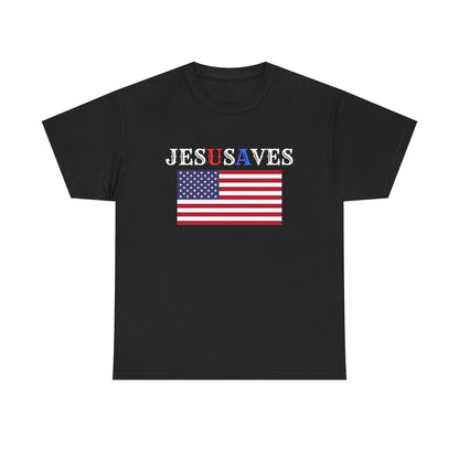Patriotic Unisex Heavy Cotton Tee | USA Flag Graphic Shirt, Christian Witness wear, gift