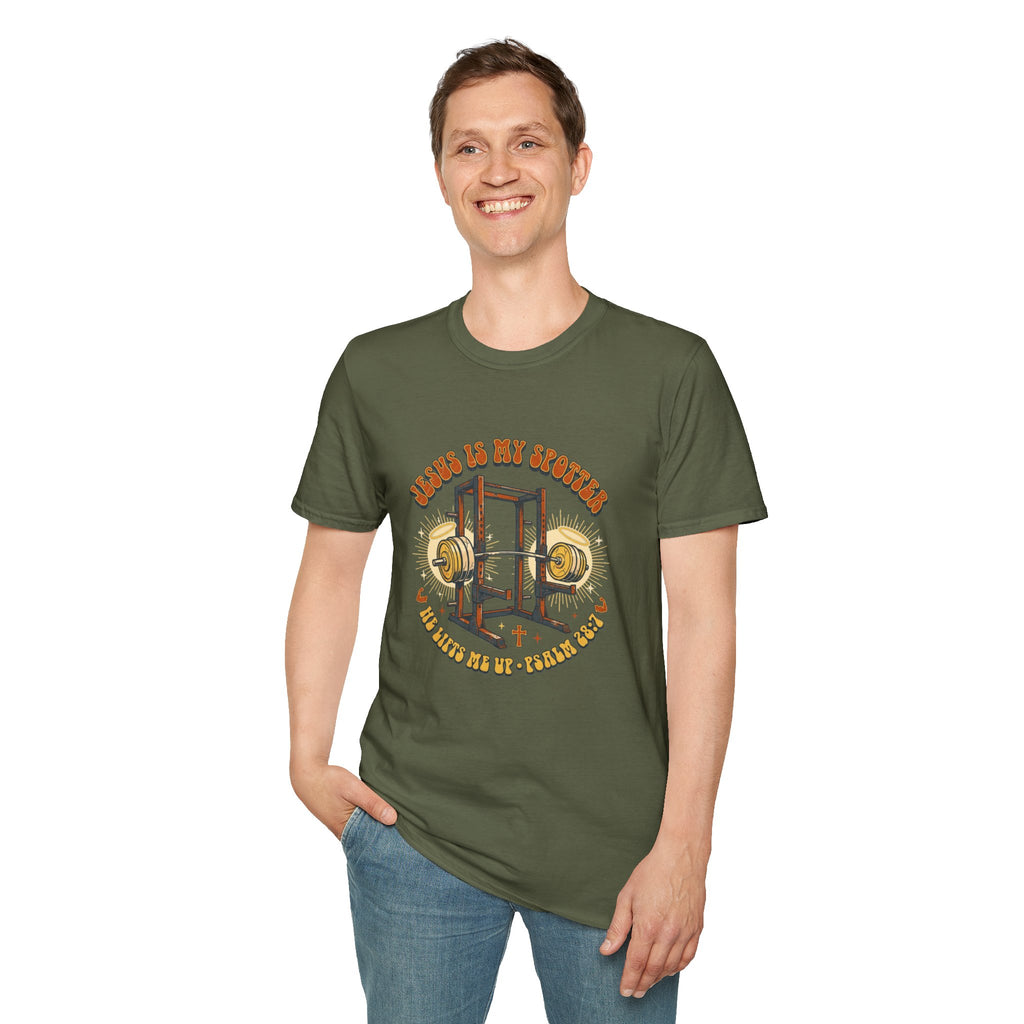 Jesus Is My Spotter Weight Lifting T Shirt