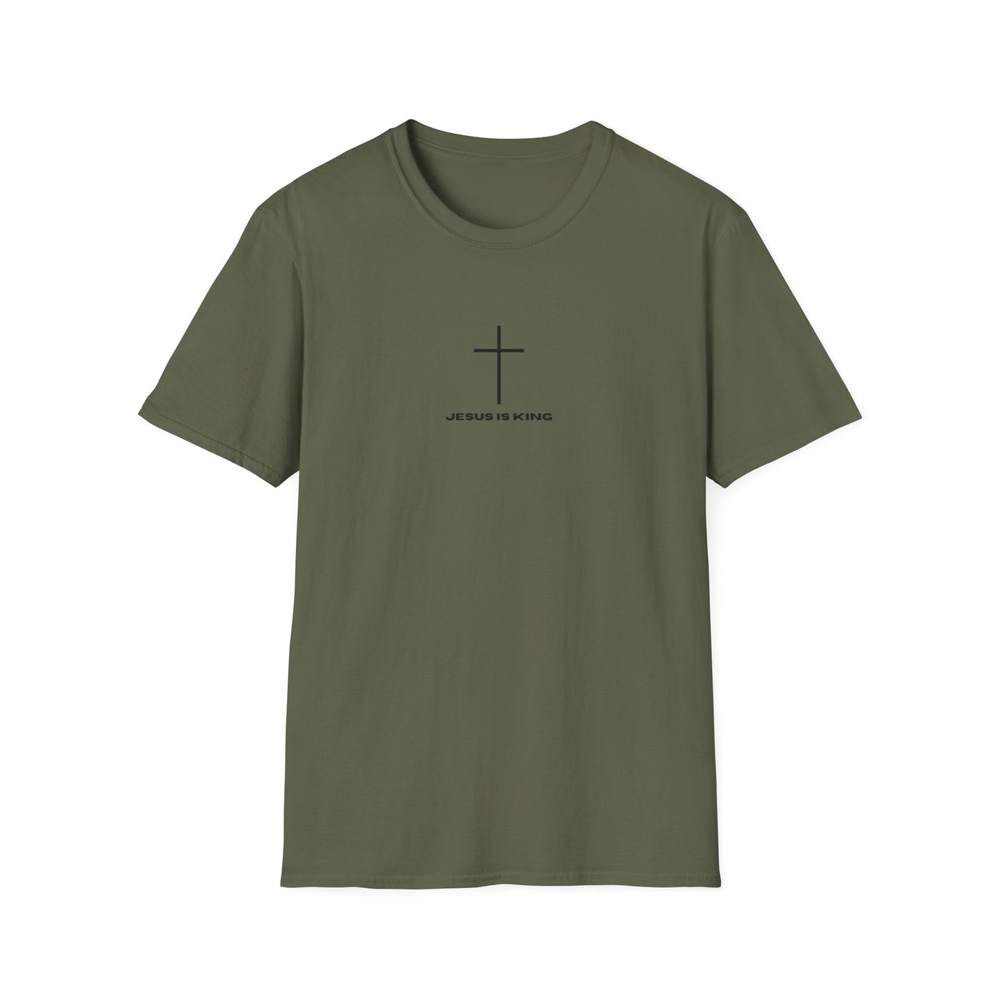 Minimal Cross “JESUS IS KING” Christian Faith Tee