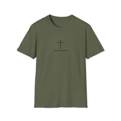 Minimal Cross “JESUS IS KING” Christian Faith Tee