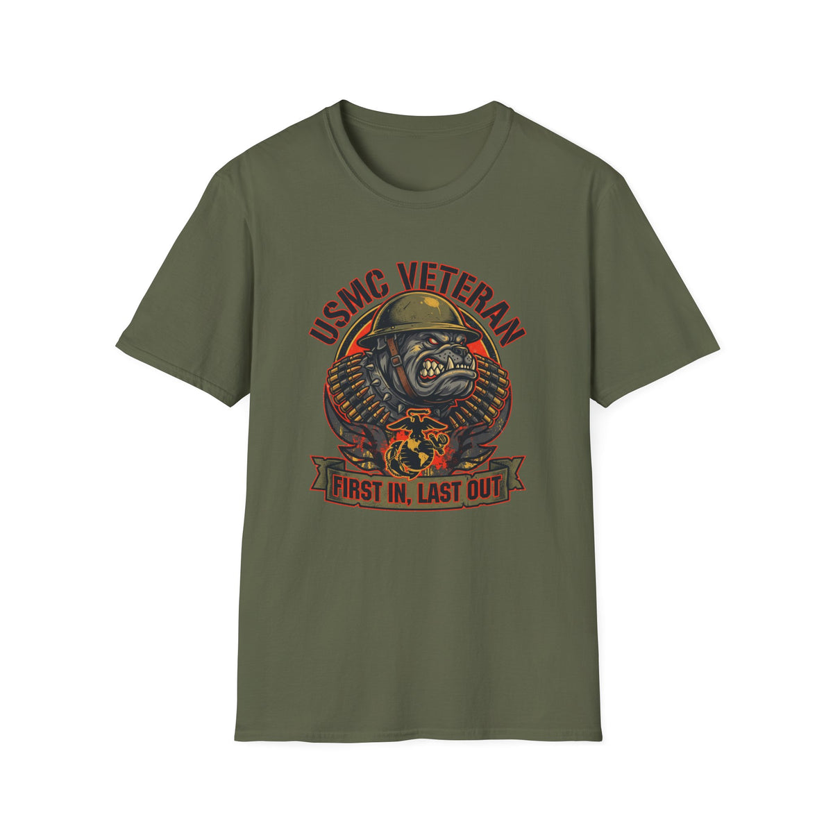 USMC Veteran “First In, Last Out” Bulldog T-Shirt
