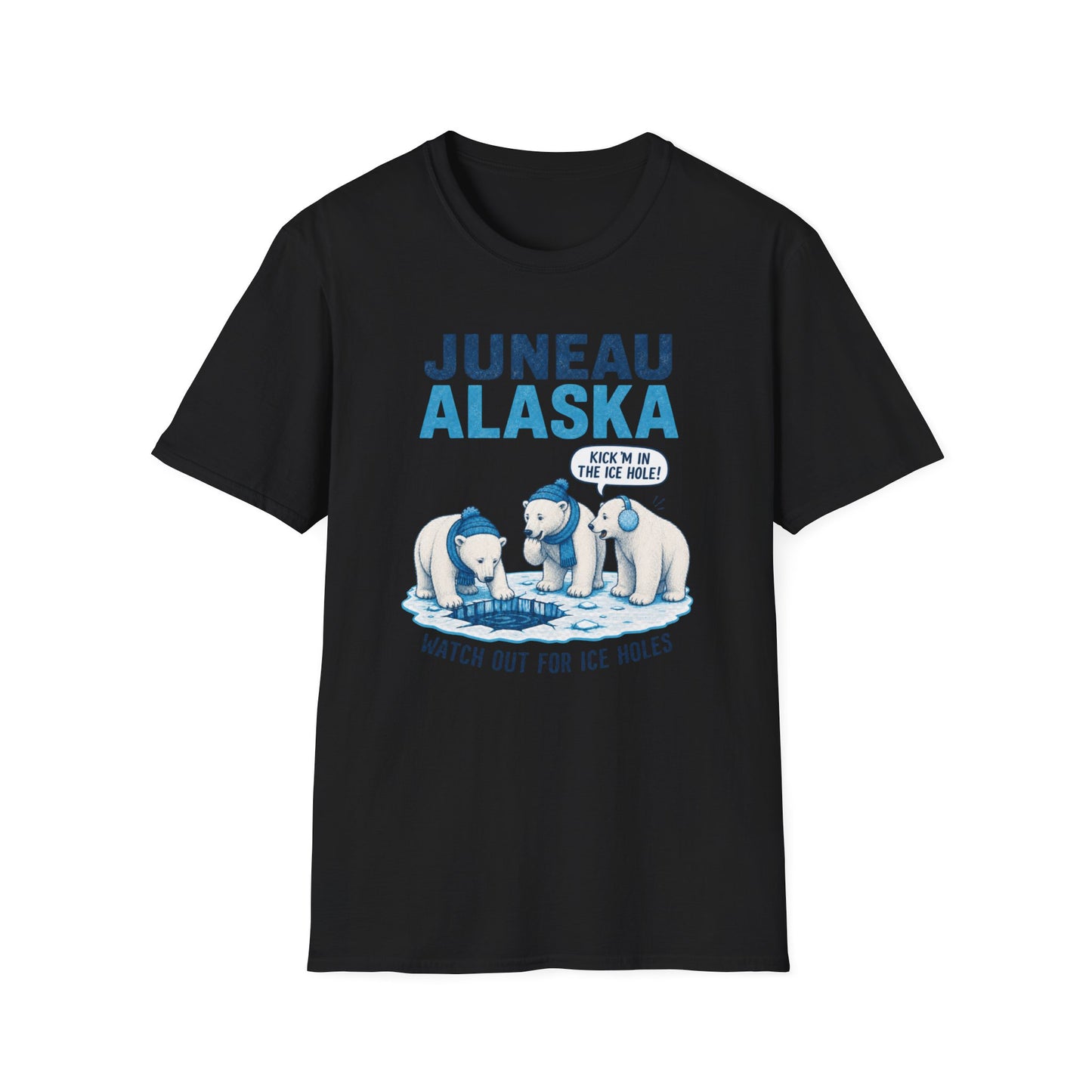 Juneau Alaska Polar Bears T-Shirt — ‘Watch Out for Ice Holes!’ Travel Souvenir Tee