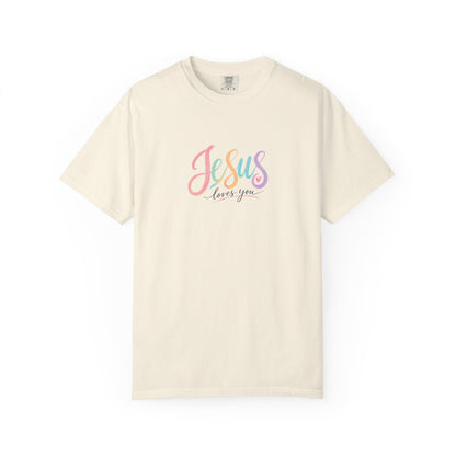Jesus Loves You Pastel Rainbow T-Shirt