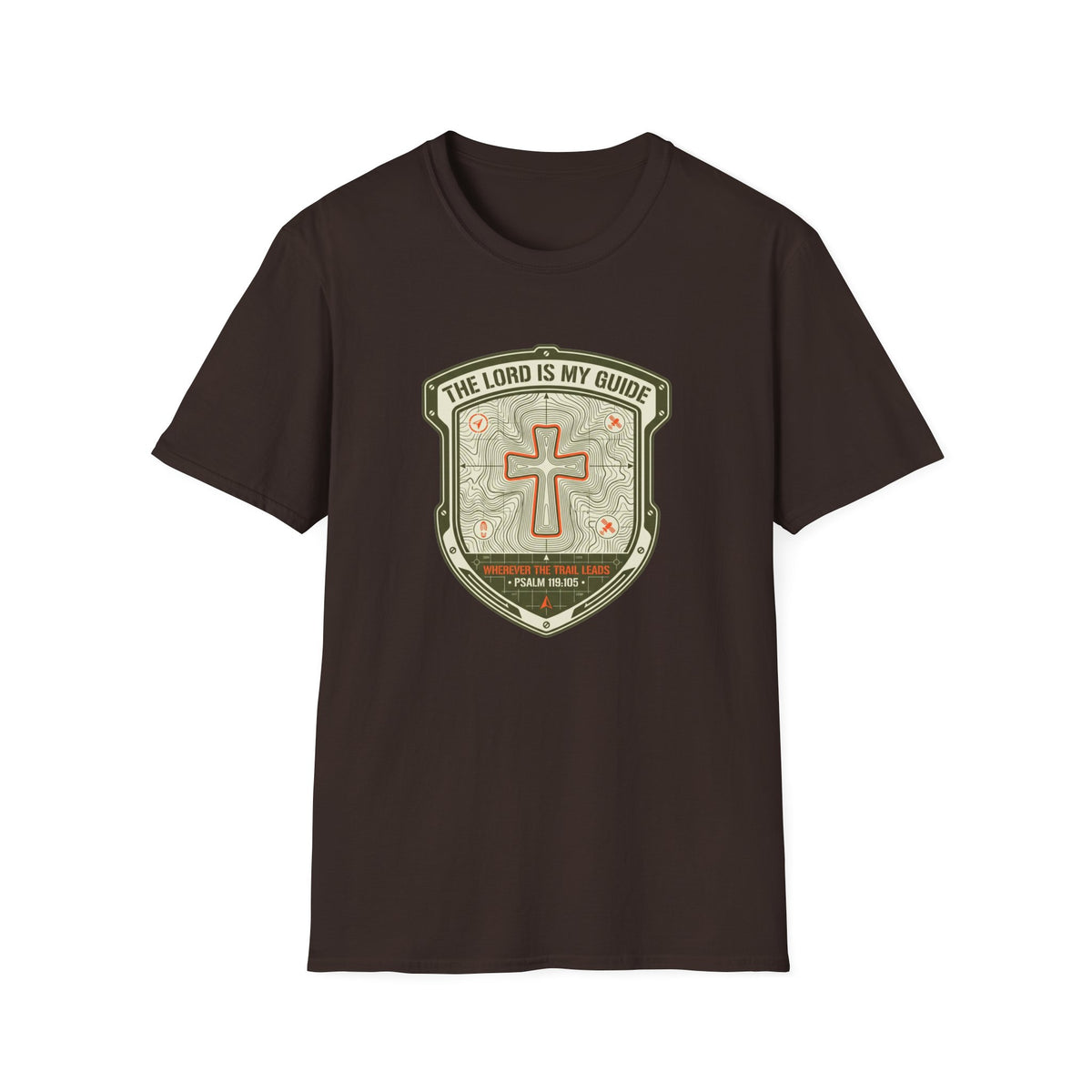The Lord Is My Guide Christian Hiking/Topographic T Shirt