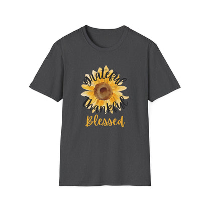 Grateful Thankful Blessed Sunflower T-Shirt
