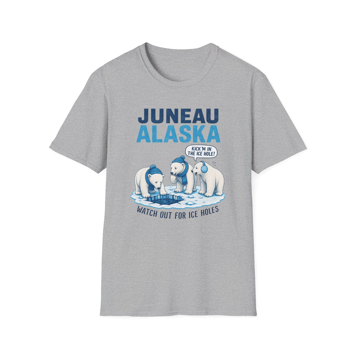 Juneau Alaska Polar Bears T-Shirt — ‘Watch Out for Ice Holes!’ Travel Souvenir Tee