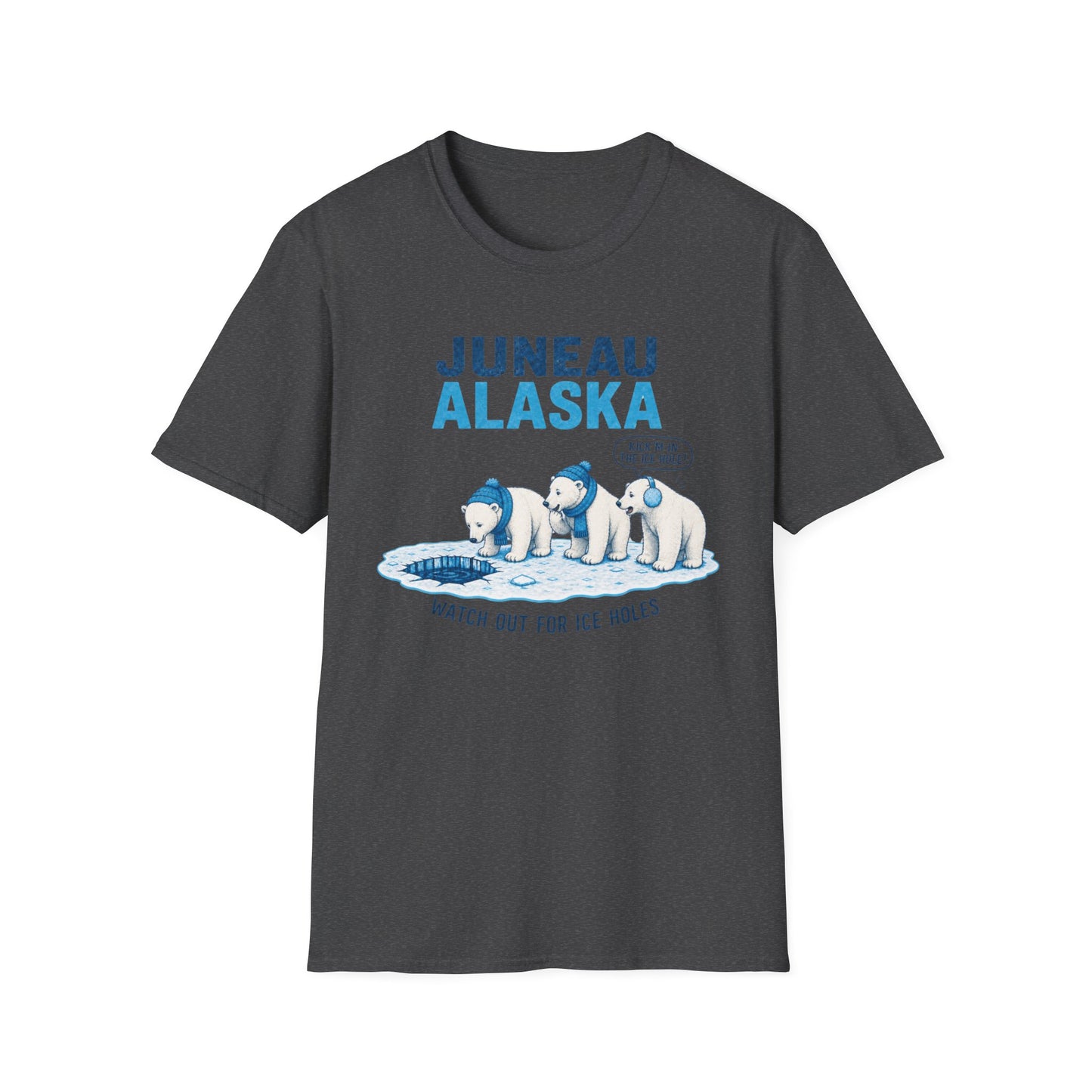 Juneau Alaska Polar Bears T-Shirt — 'Watch Out For Ice Holes' Cute Arctic Souvenir