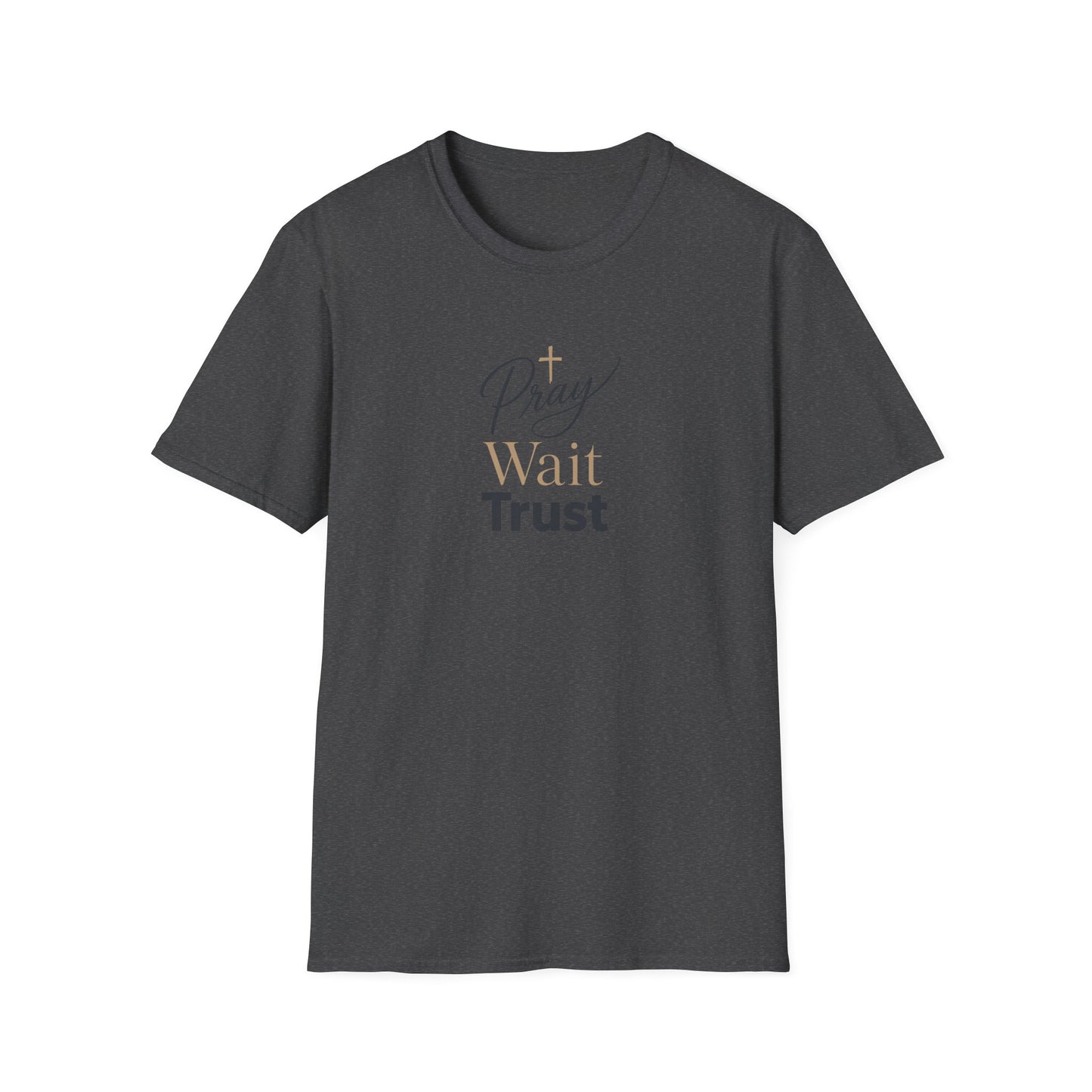 Pray Wait Trust T‑Shirt — Inspirational Christian Faith Tee