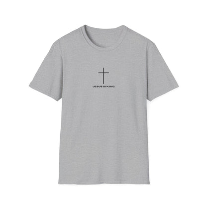 Minimal Cross “JESUS IS KING” Christian Faith Tee