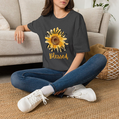 Grateful Thankful Blessed Sunflower T-Shirt
