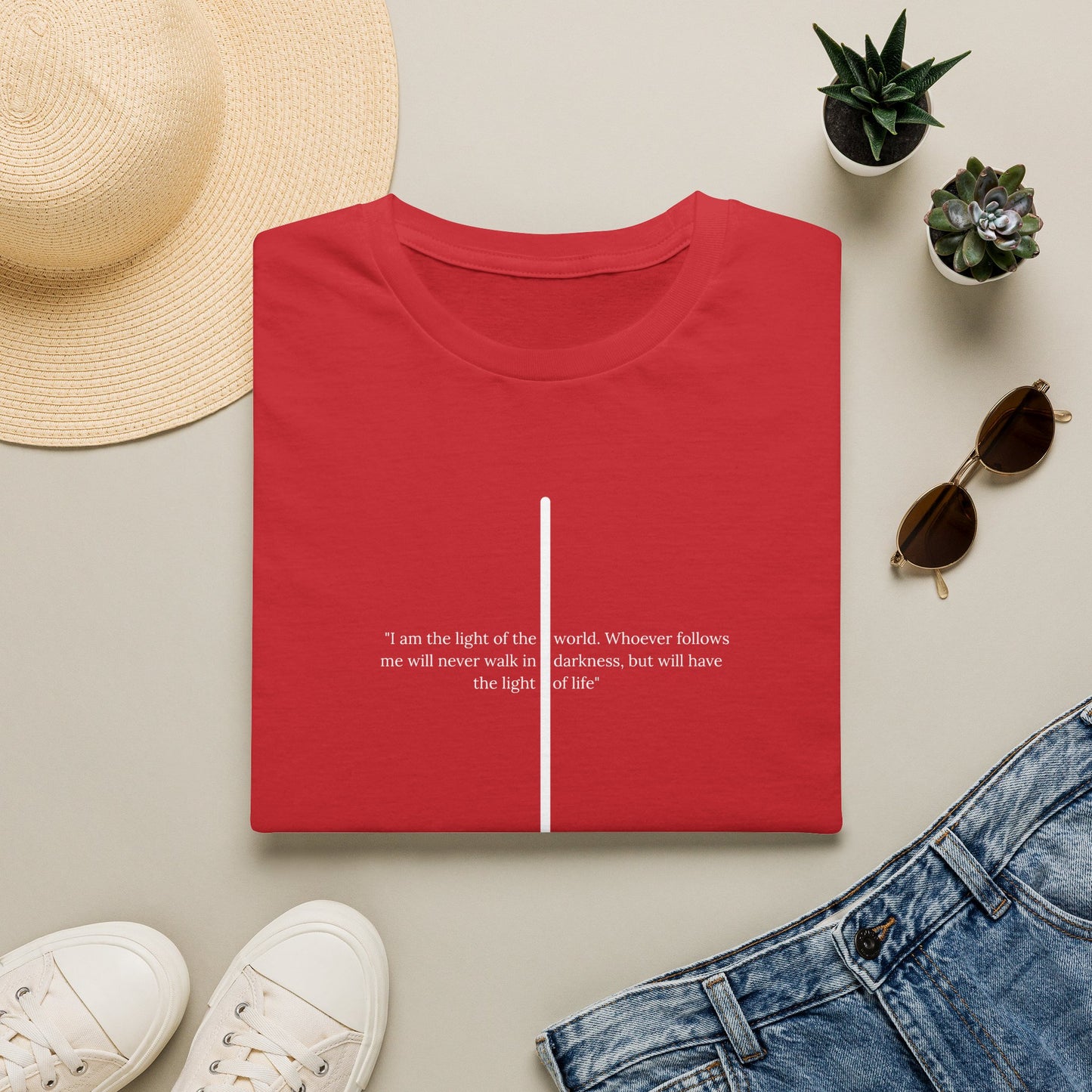 Light of The World Cross T shirt (John 8:12)