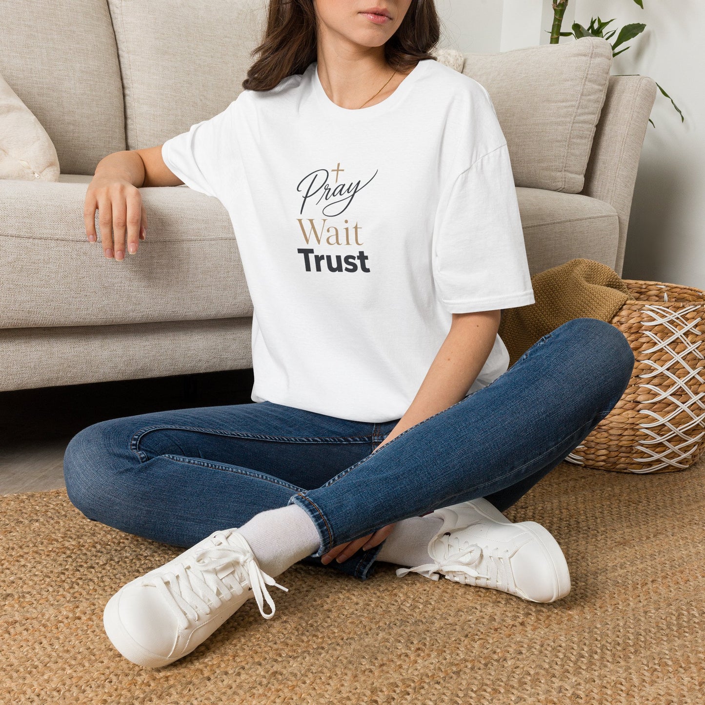 Pray Wait Trust T‑Shirt — Inspirational Christian Faith Tee