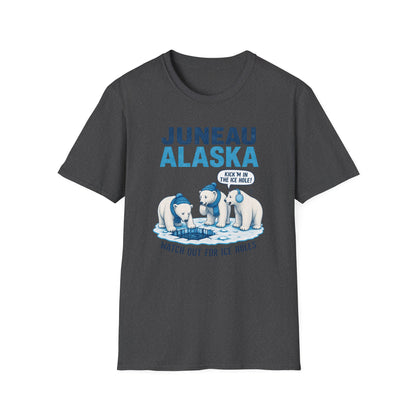Juneau Alaska Polar Bears T-Shirt — ‘Watch Out for Ice Holes!’ Travel Souvenir Tee