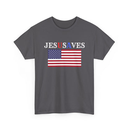 Patriotic Unisex Heavy Cotton Tee | USA Flag Graphic Shirt, Christian Witness wear, gift