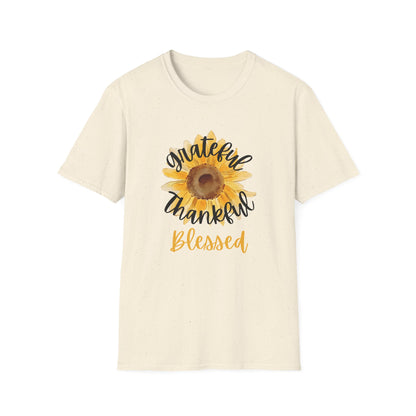Grateful Thankful Blessed Sunflower T-Shirt