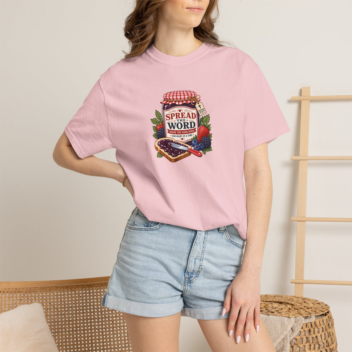 Spread the Word Vintage Strawberry Jam Christian Tee
