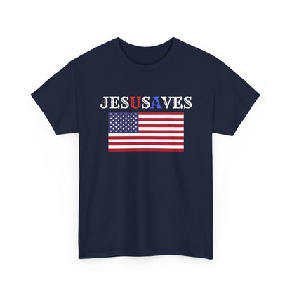 Patriotic Unisex Heavy Cotton Tee | USA Flag Graphic Shirt, Christian Witness wear, gift