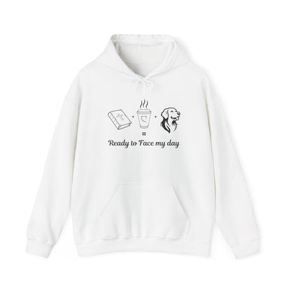 Ready to Face My Day Hoodie, Cozy Unisex Sweatshirt, Gift for Dog Lovers, Morning Motivation, Bible Study, Coffee, Relaxed Fashion