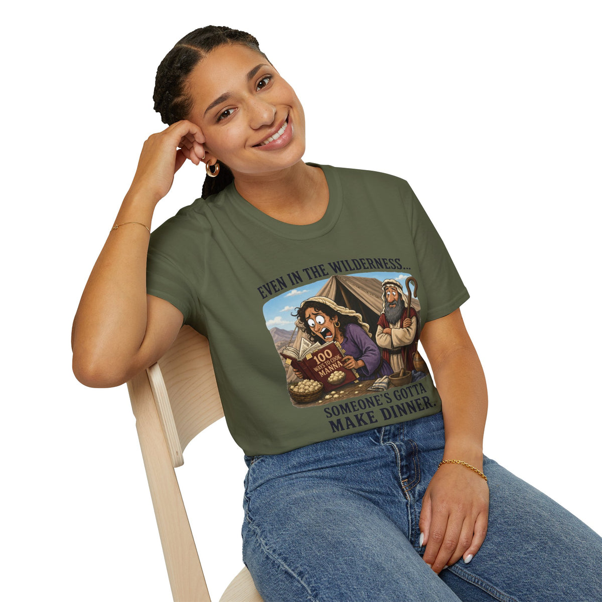 "Even in the Wilderness… Someone's Gotta Make Dinner" Bible Humor Shirt, Mom shirt, Grandma shirt