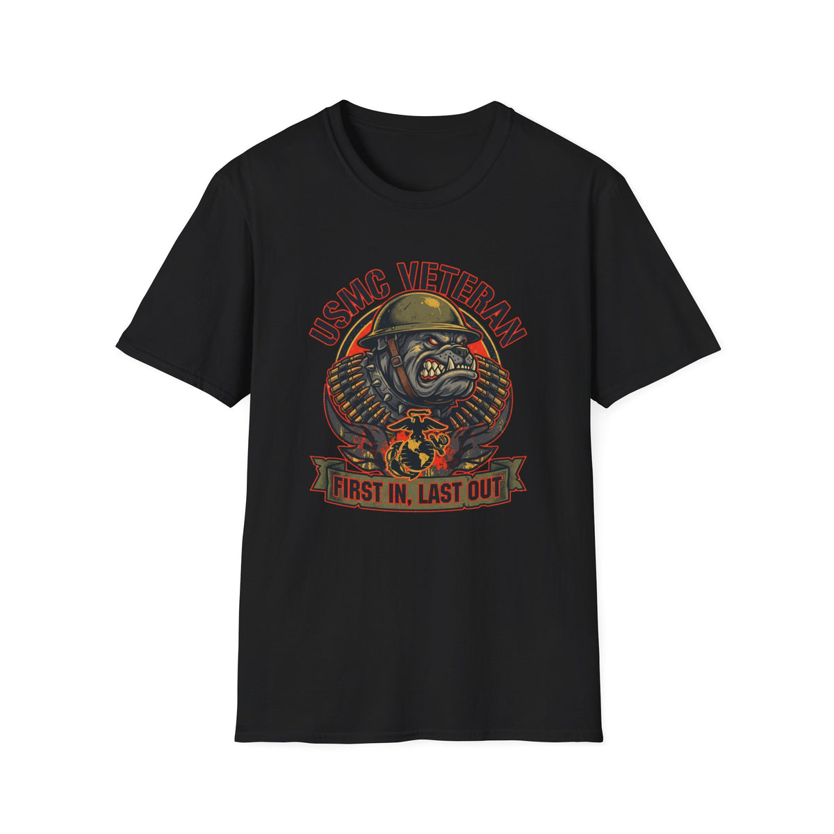 USMC Veteran “First In, Last Out” Bulldog T-Shirt