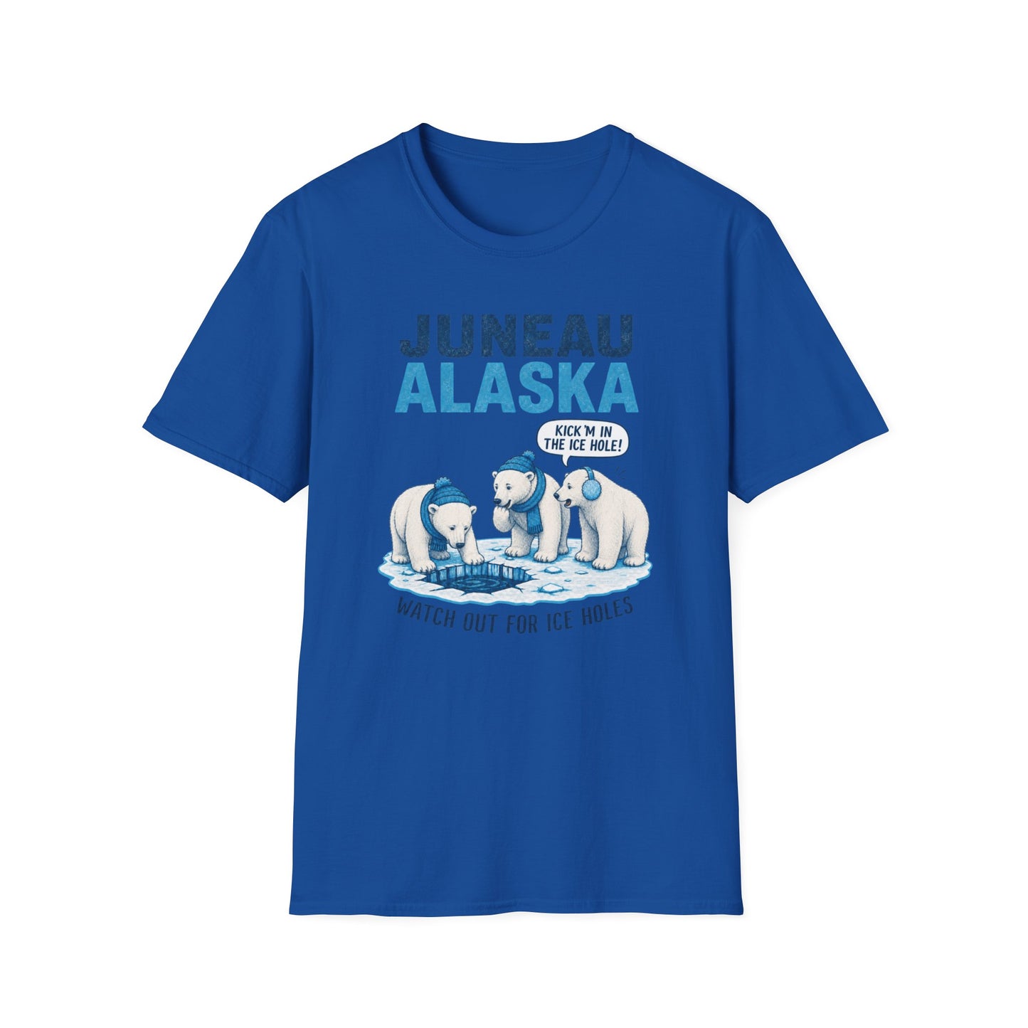 Juneau Alaska Polar Bears T-Shirt — ‘Watch Out for Ice Holes!’ Travel Souvenir Tee