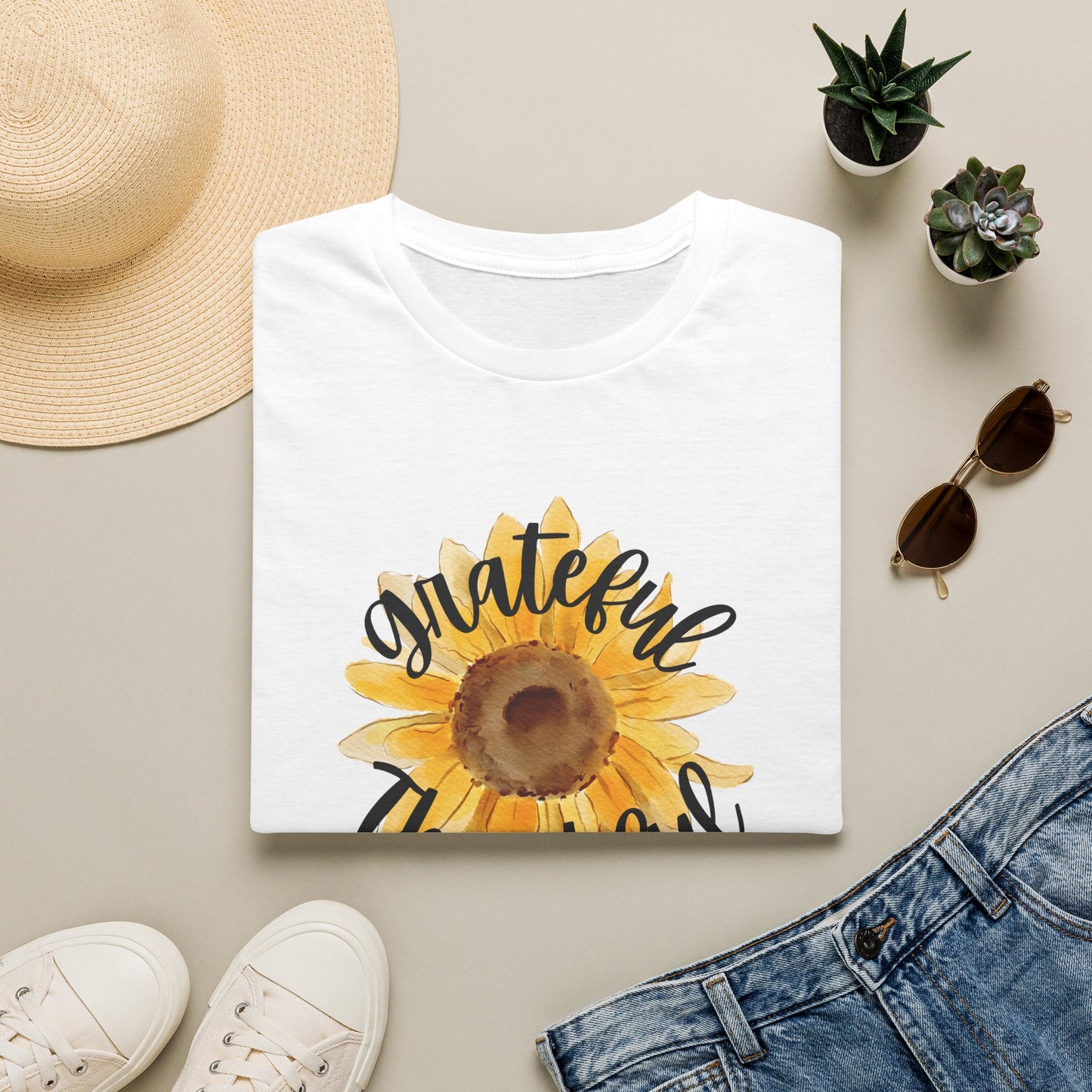 Grateful Thankful Blessed Sunflower T-Shirt