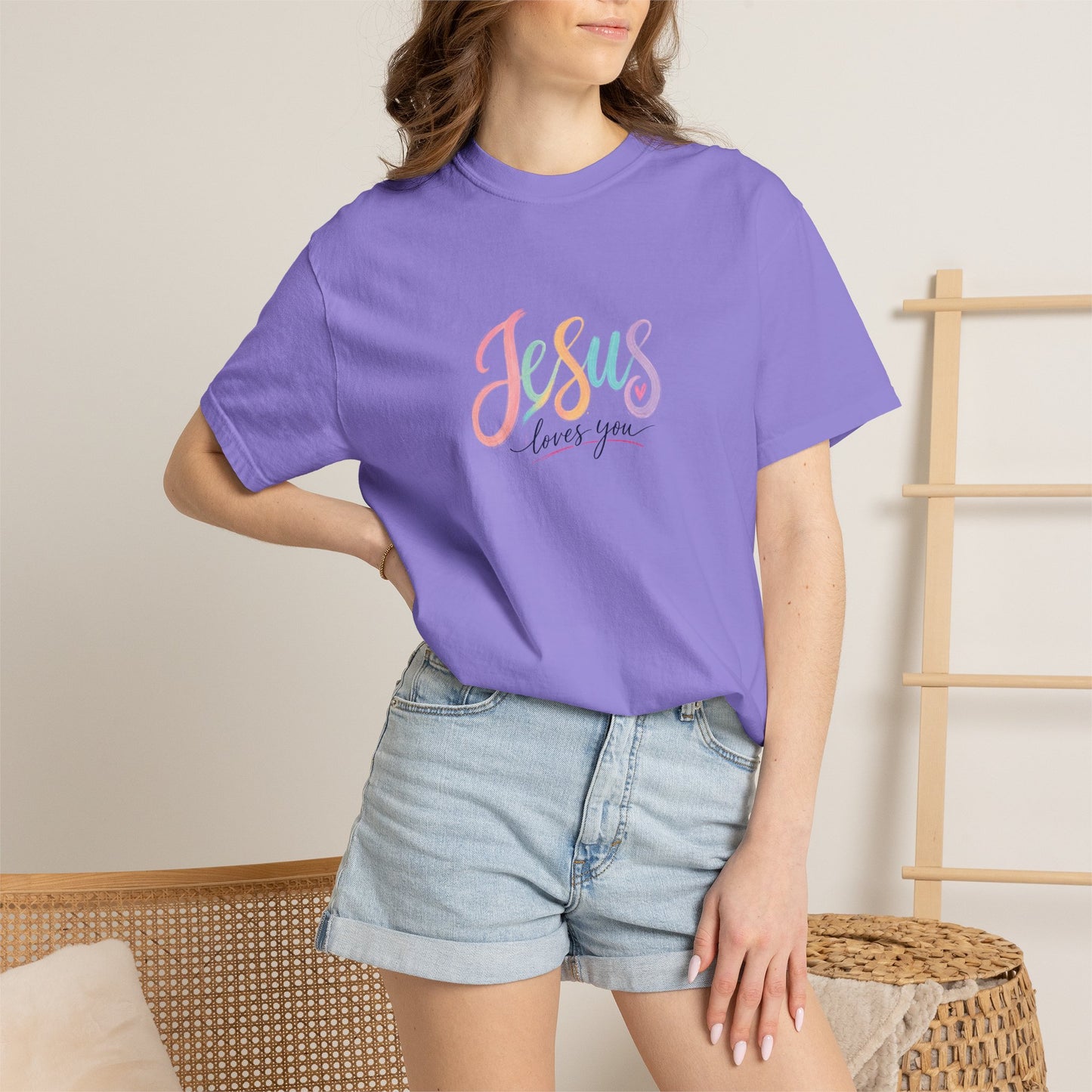 Jesus Loves You Pastel Rainbow T-Shirt