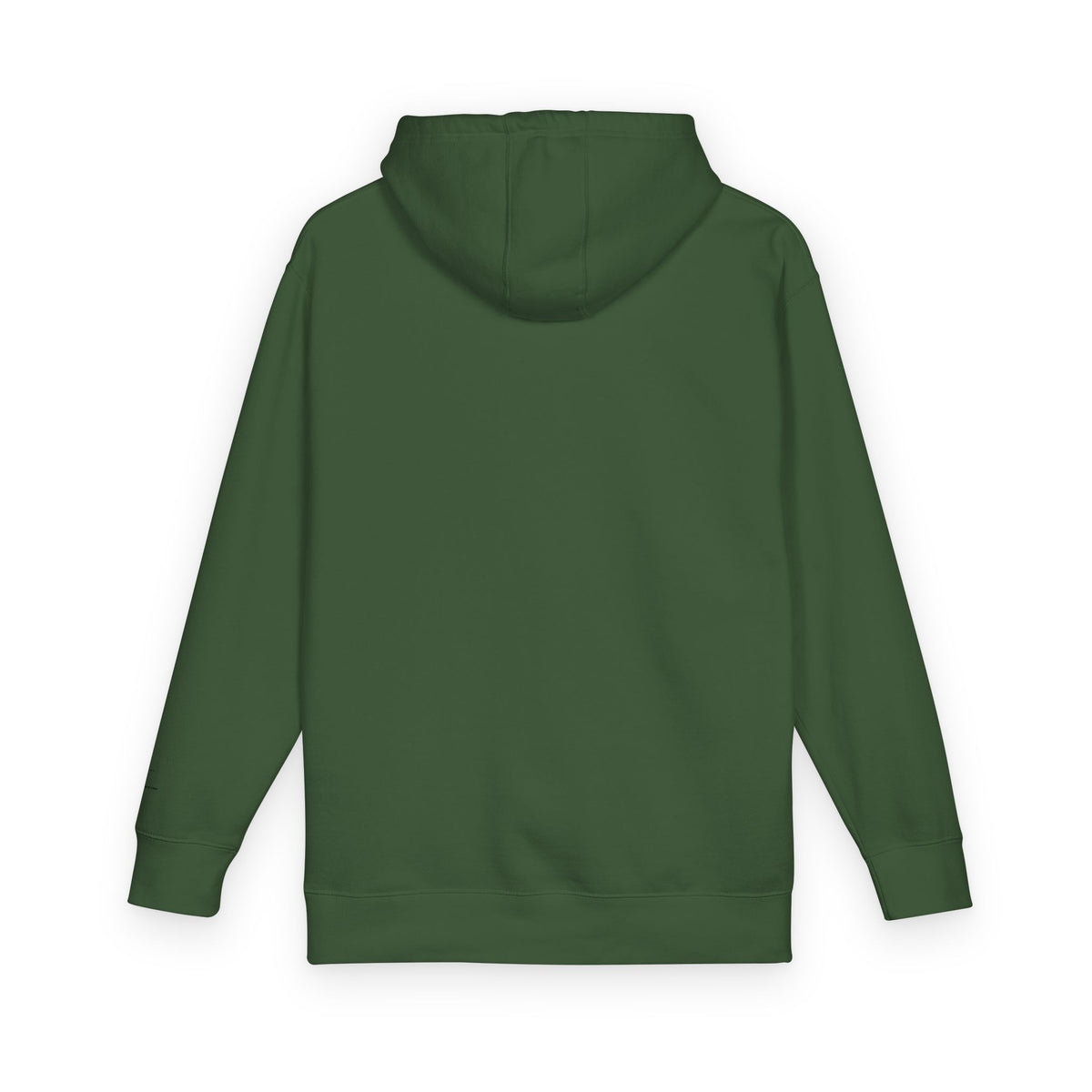 Minimal Cross Hoodie — Small Chest & Sleeve Faith Graphic