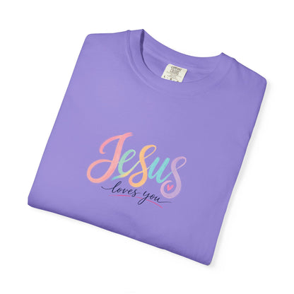Jesus Loves You Pastel Rainbow T-Shirt
