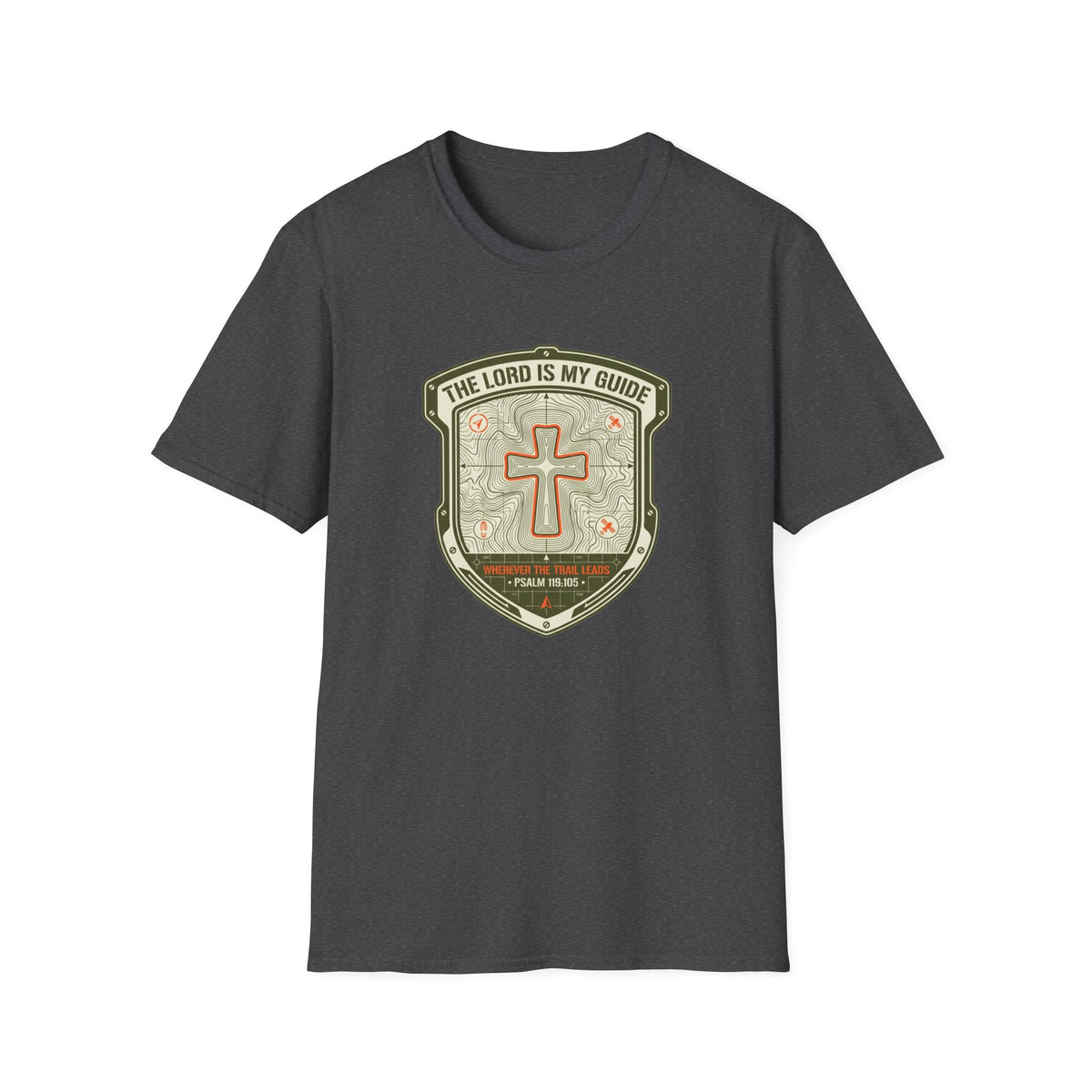 The Lord Is My Guide Christian Hiking/Topographic T Shirt