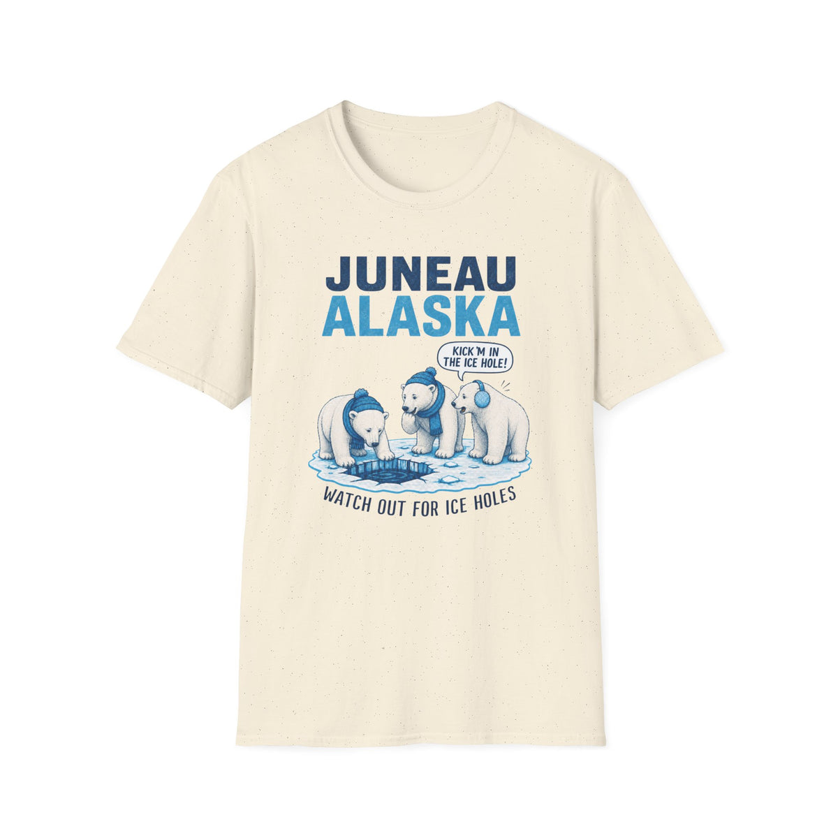 Juneau Alaska Polar Bears T-Shirt — ‘Watch Out for Ice Holes!’ Travel Souvenir Tee